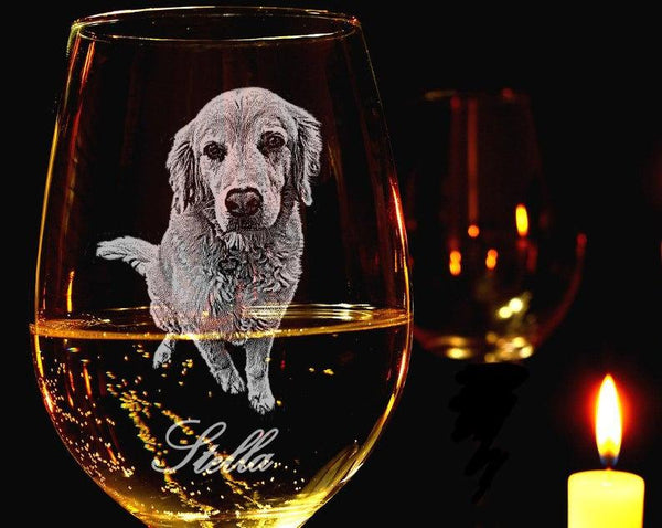 Persian Cat Wine Glass with complimentary personalization - Design Imagery  Engraving