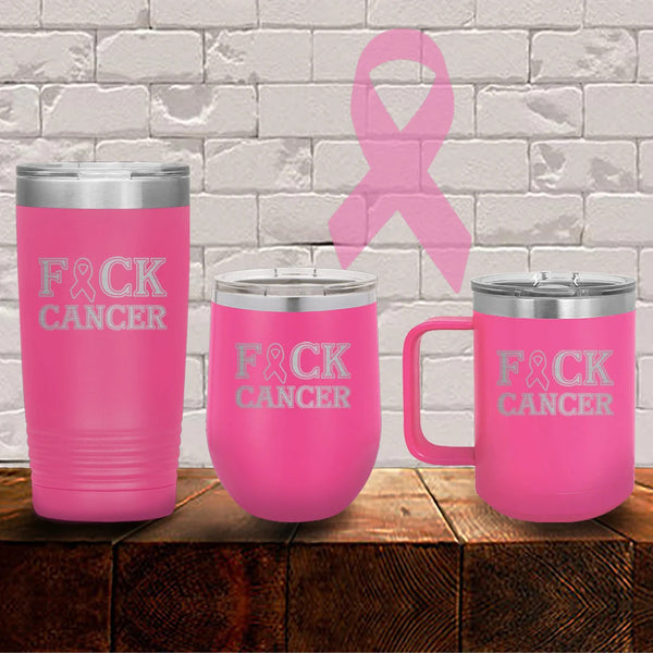 Pink "F*CK CANCER" Insulated Tumbler