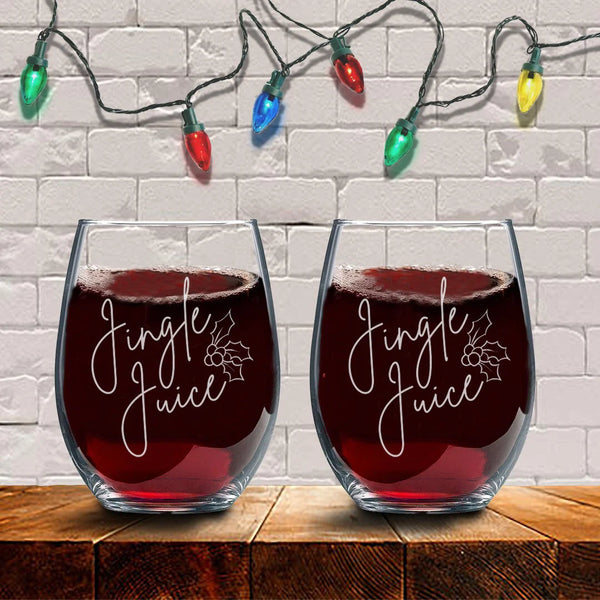 Jingle & Joy Stemless Wine Glass