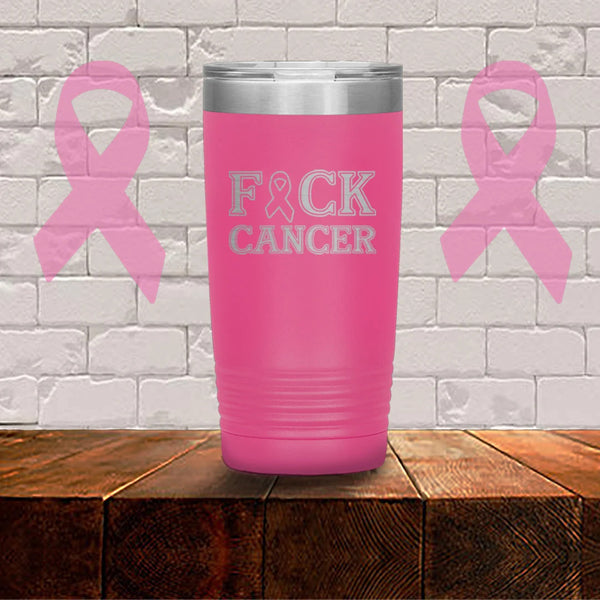 Pink "F*CK CANCER" Insulated Tumbler