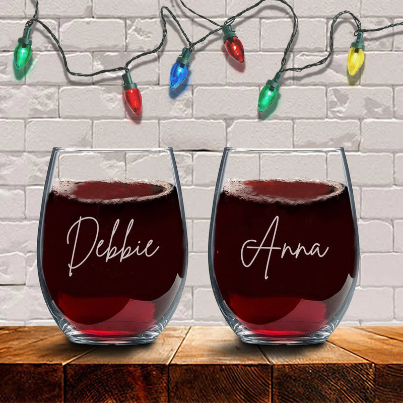 Jingle & Joy Stemless Wine Glass