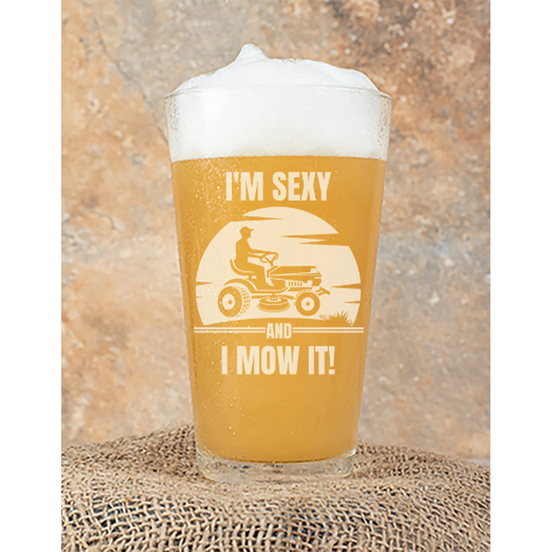 I'm Sexy and I Mow It Engraved Tumbler