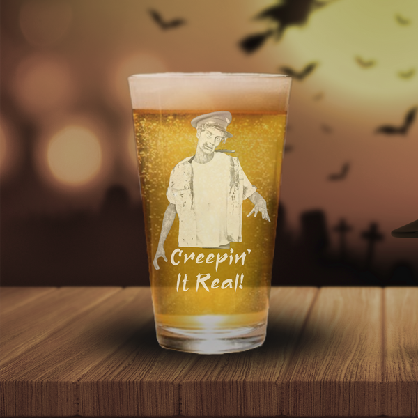 Engraved Halloween Photo Glass - "Creepin' It Real"
