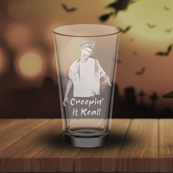 Engraved Halloween Photo Glass - "Creepin' It Real"