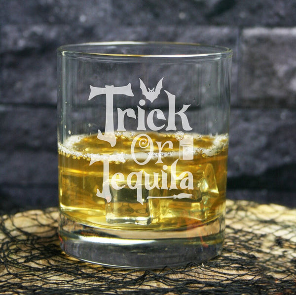 Trick or Tequila Whiskey Glass
