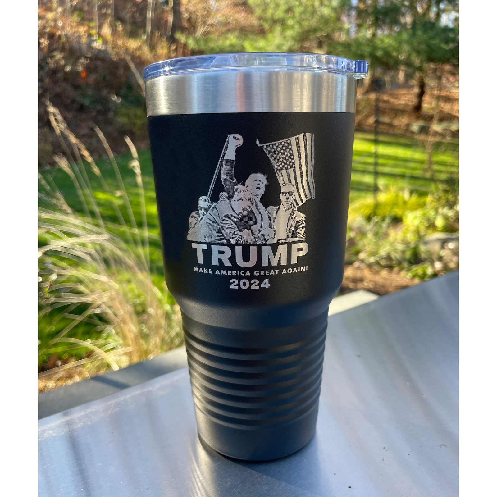 President Donald Trump Photo Engraved Tumbler – SLL Engraving