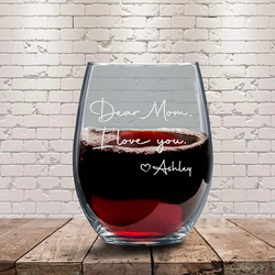 Love You Mom Stemless Wine